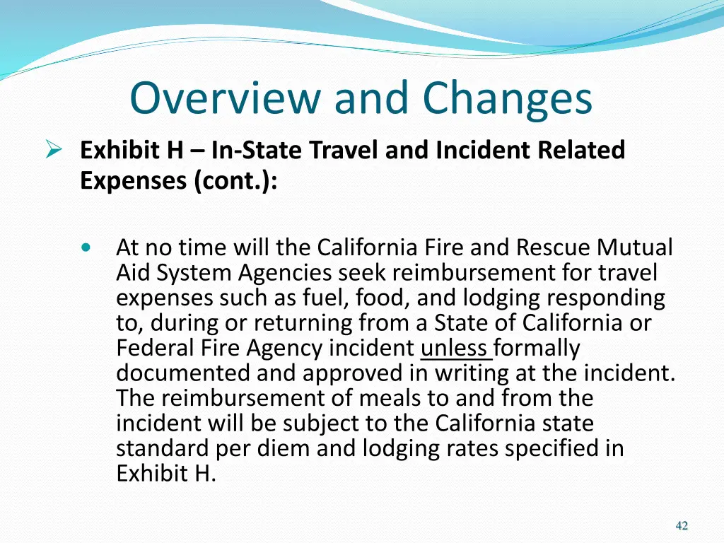 overview and changes exhibit h in state travel 1