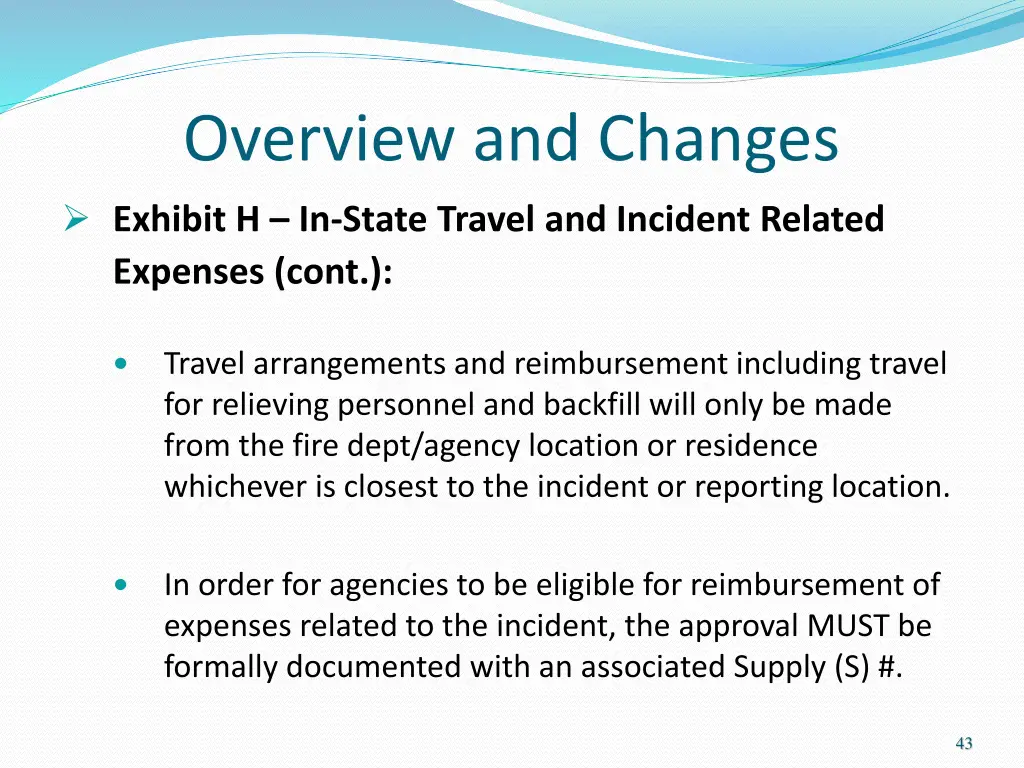 overview and changes exhibit h in state travel 2