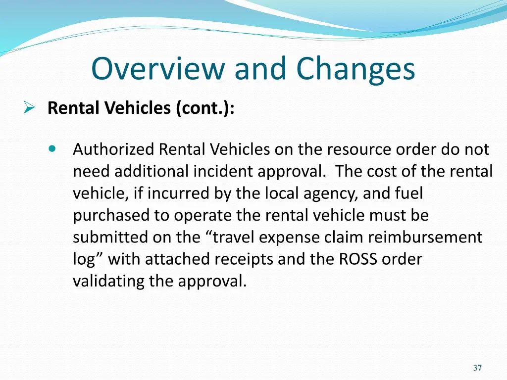 overview and changes rental vehicles cont 1