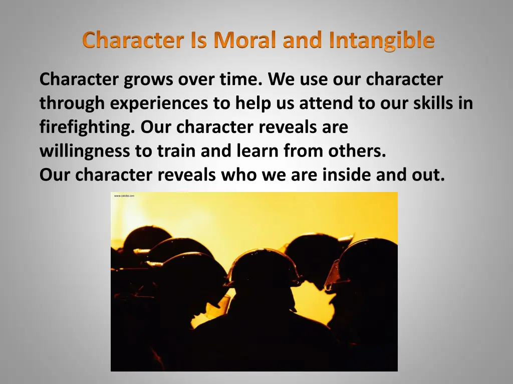 character is moral and intangible