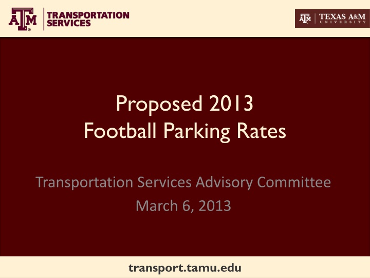 proposed 2013 football parking rates