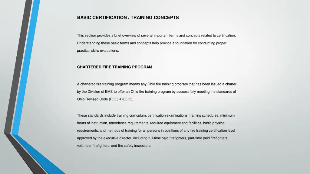 basic certification training concepts