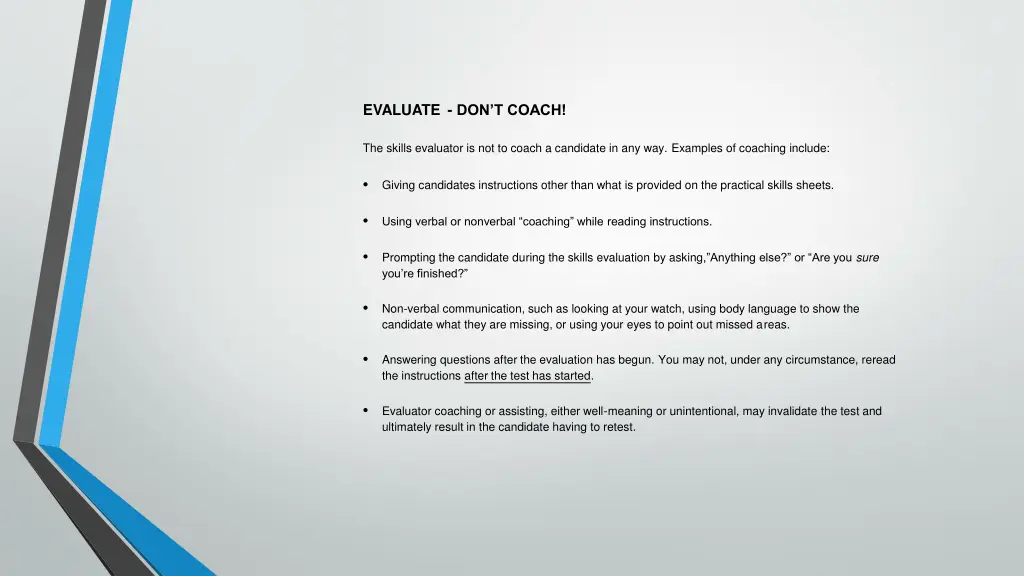 evaluate don t coach