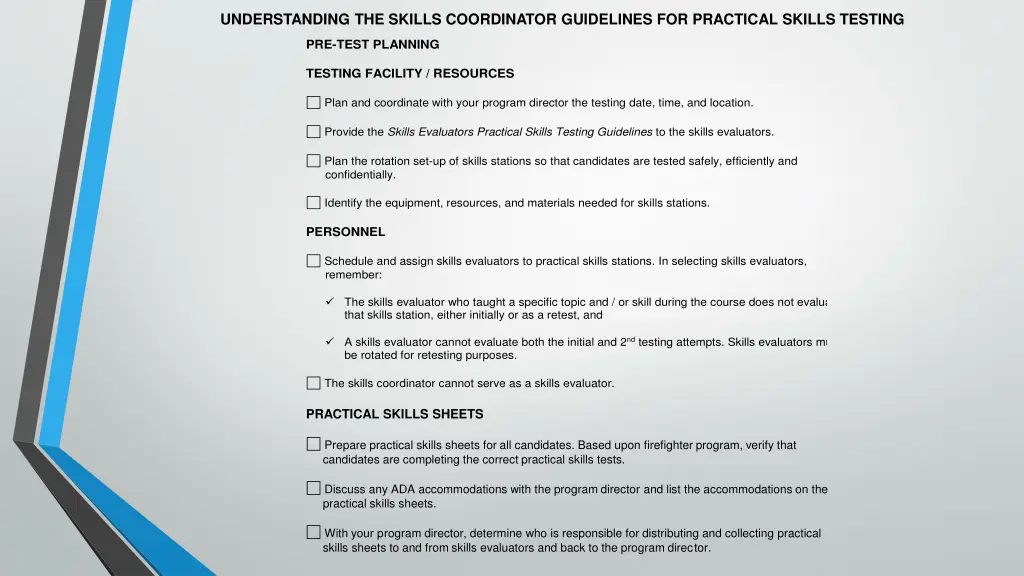 understanding the skills coordinator guidelines