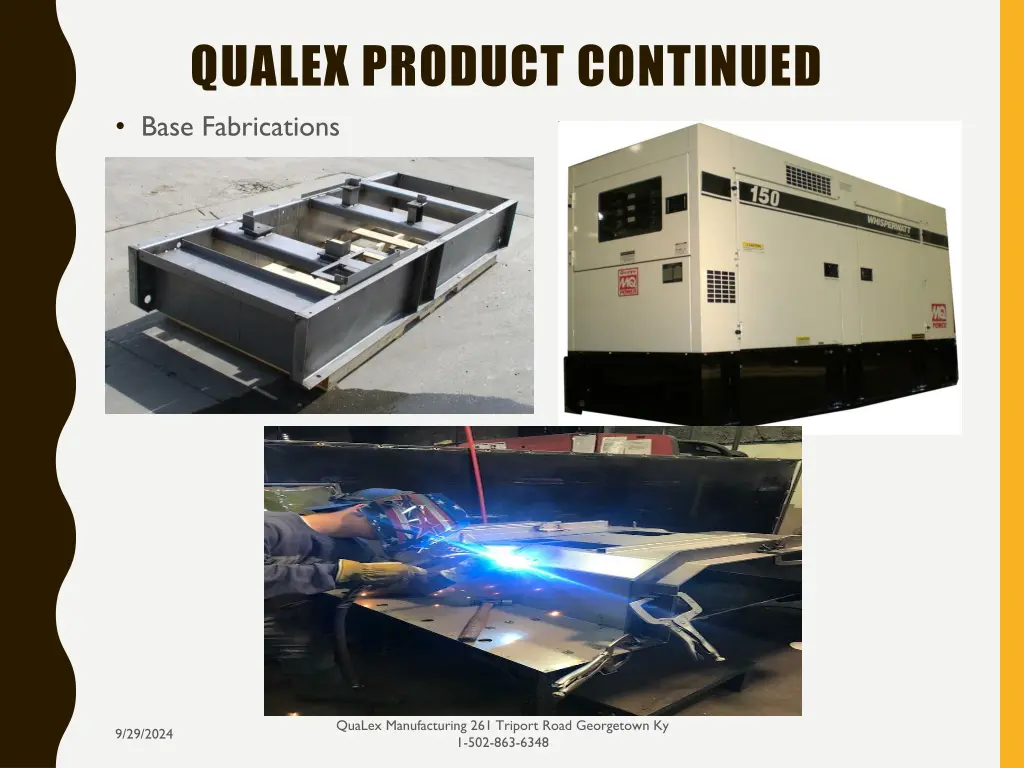 qualex product continued base fabrications