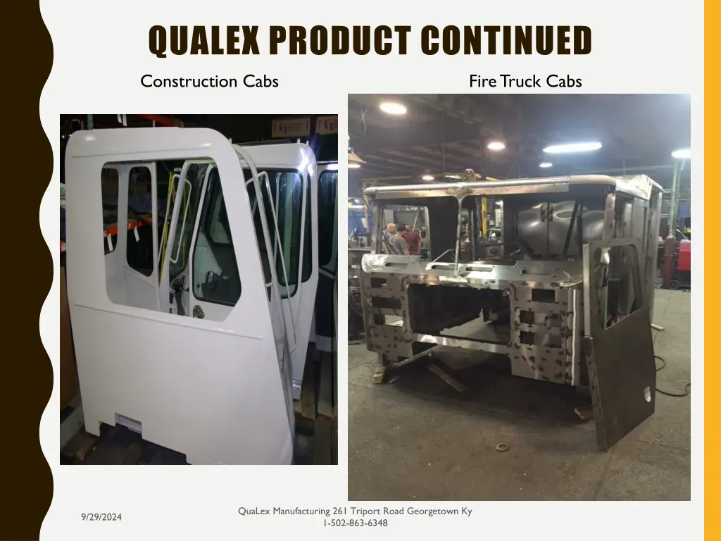 qualex product continued construction cabs fire