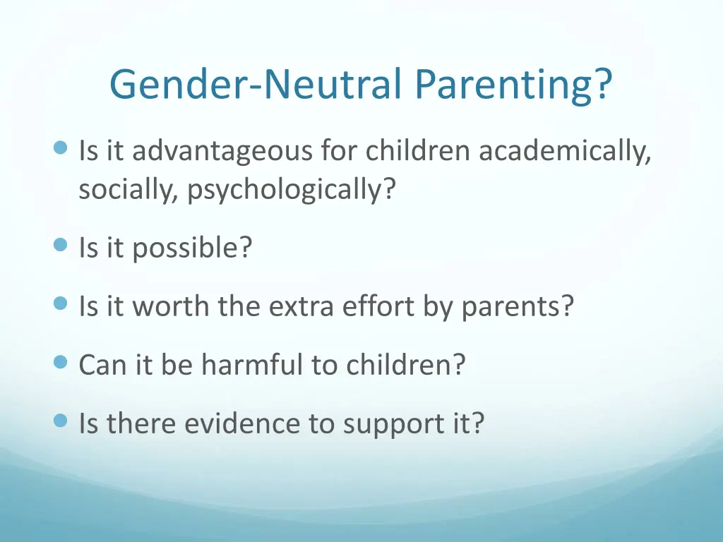 gender neutral parenting