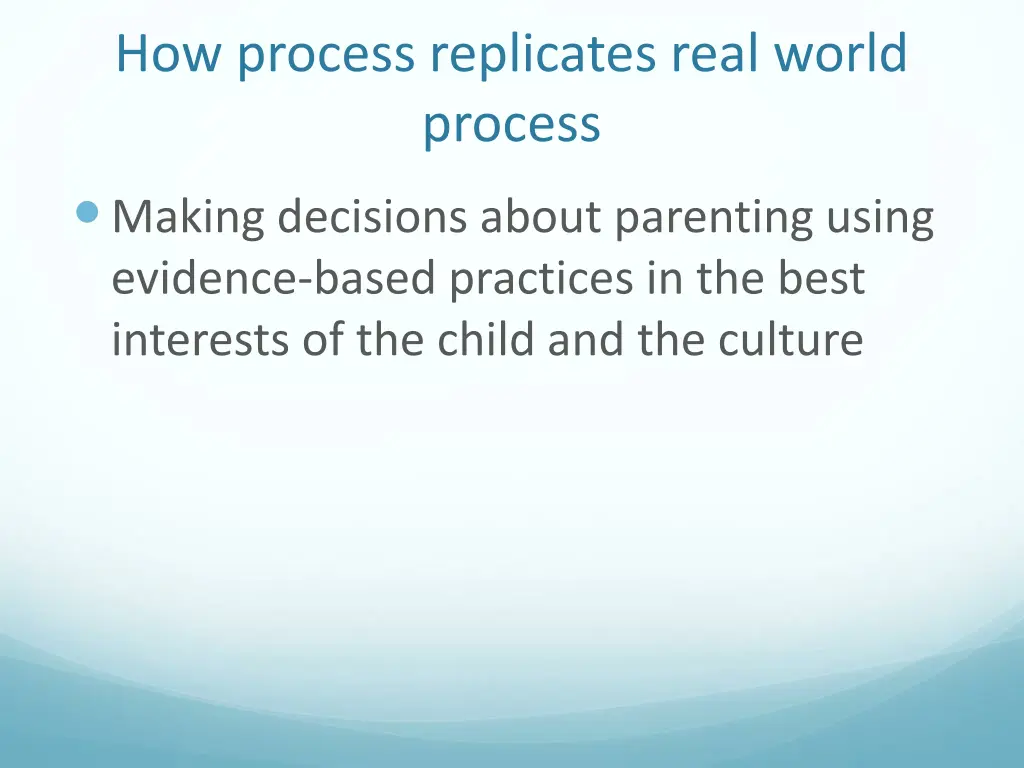 how process replicates real world process