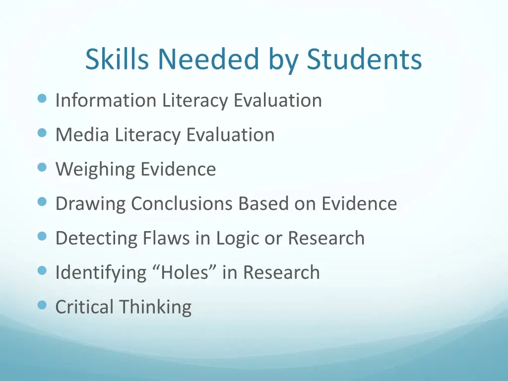 skills needed by students information literacy