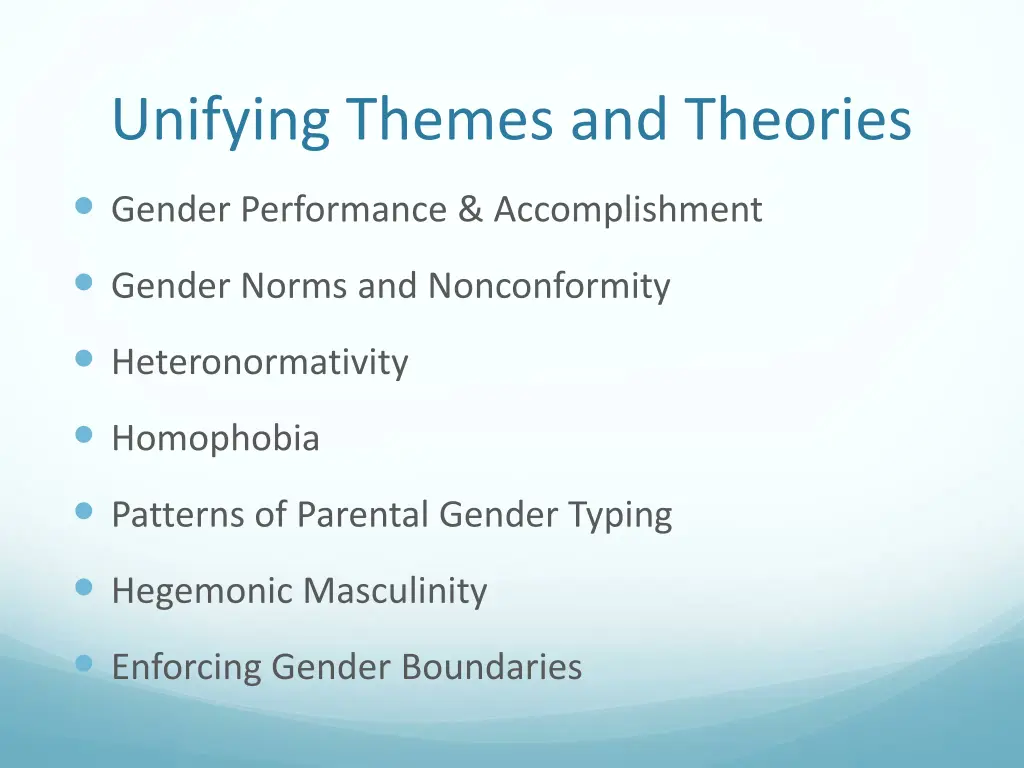 unifying themes and theories