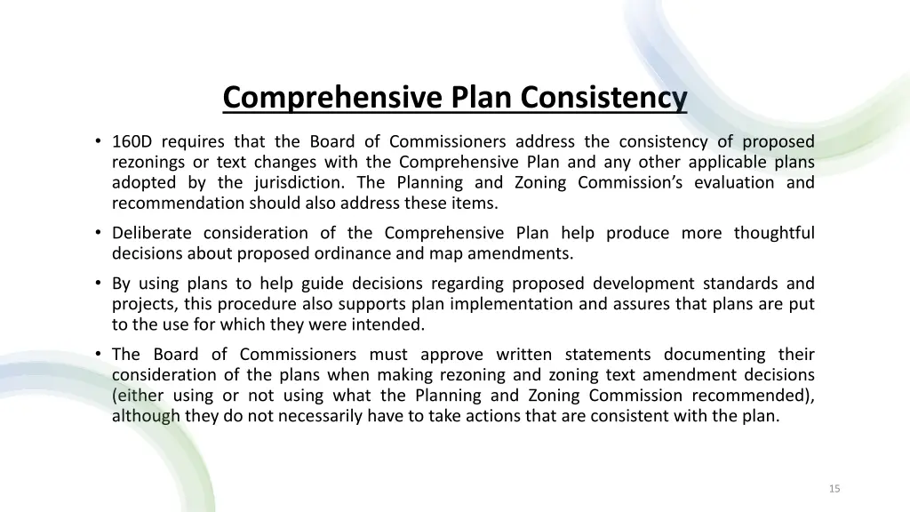 comprehensive plan consistency