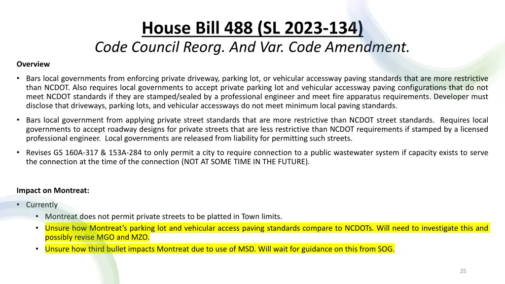 house bill 488 sl 2023 134 code council reorg