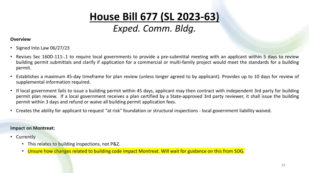 house bill 677 sl 2023 63 exped comm bldg