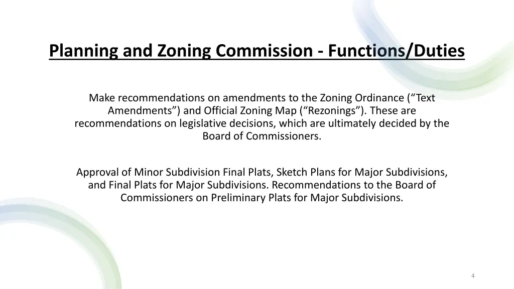 planning and zoning commission functions duties