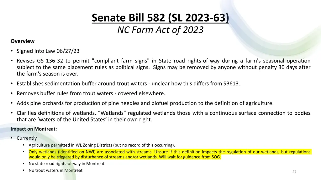 senate bill 582 sl 2023 63 nc farm act of 2023