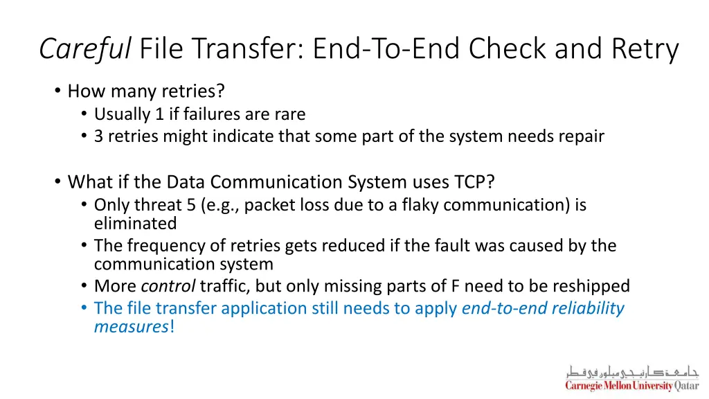 careful file transfer end to end check and retry 1