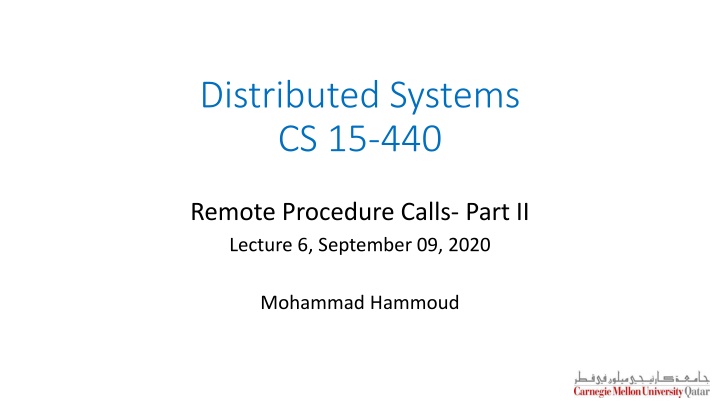 distributed systems cs 15 440