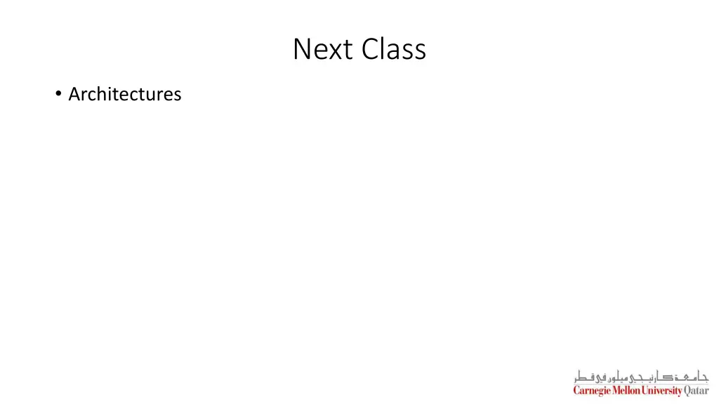 next class