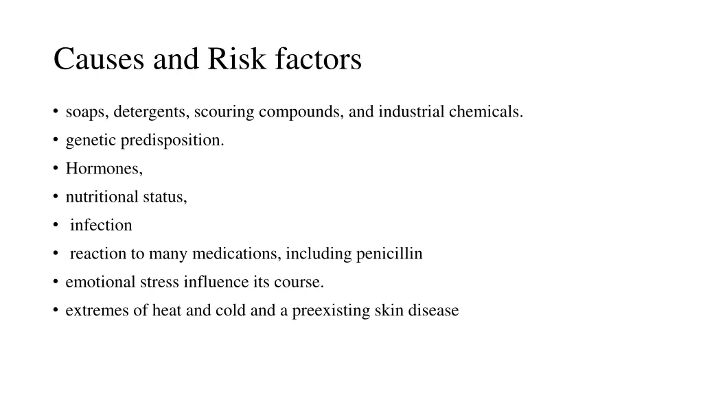 causes and risk factors