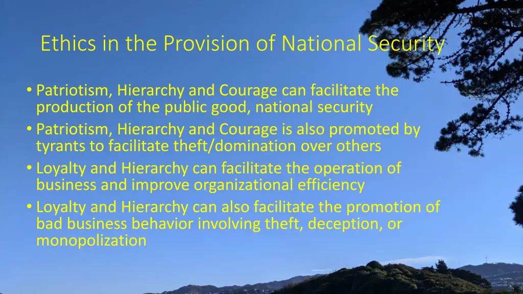 ethics in the provision of national security 2