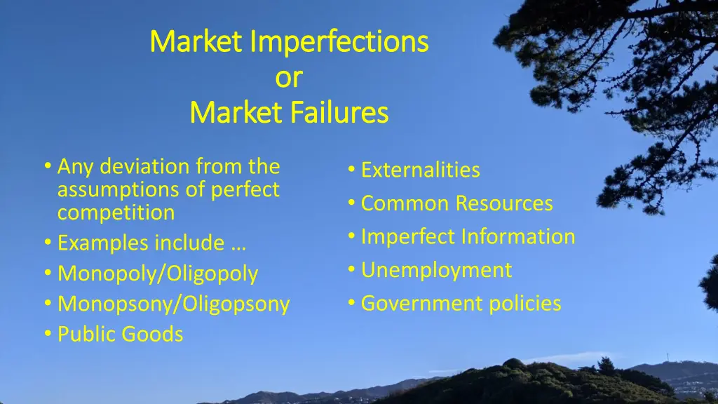 market imperfections market imperfections