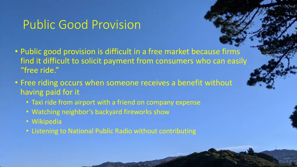 public good provision