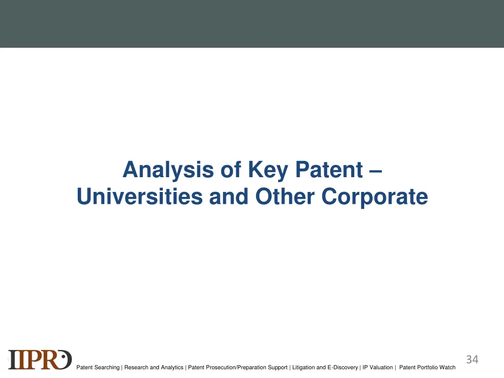 analysis of key patent universities and other