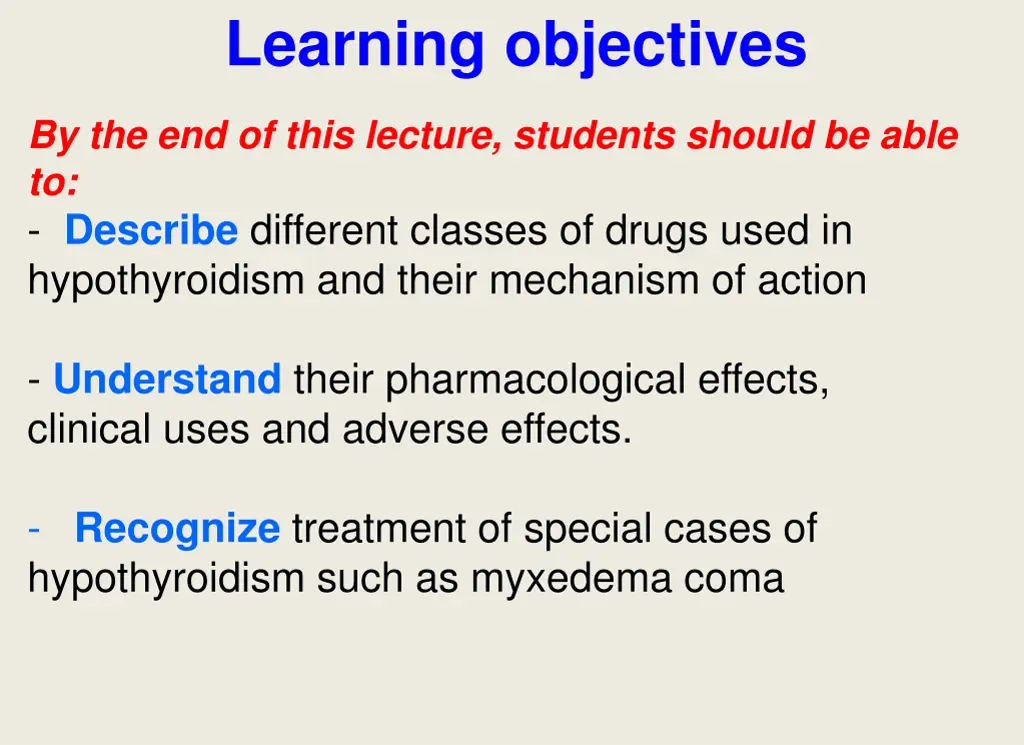 learning objectives