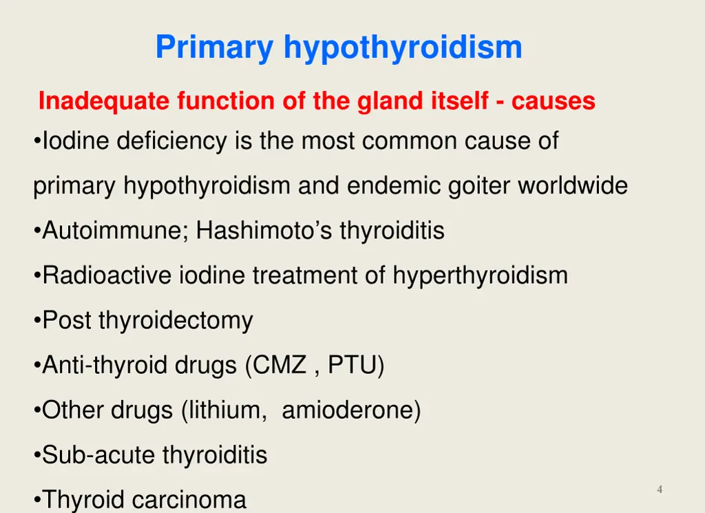 primary hypothyroidism