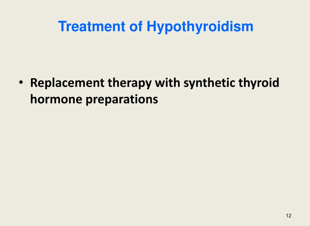 treatment of hypothyroidism