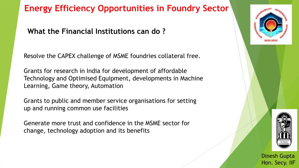 energy efficiency opportunities in foundry sector 14