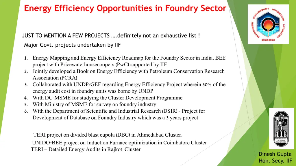 energy efficiency opportunities in foundry sector 8