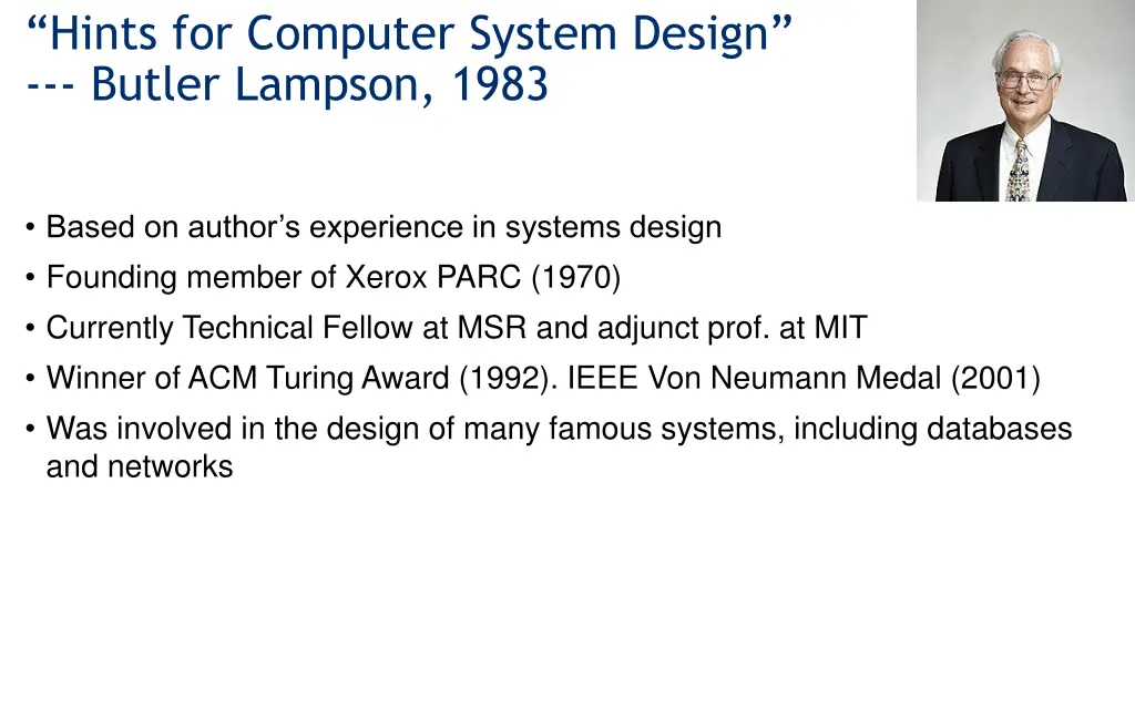 hints for computer system design butler lampson