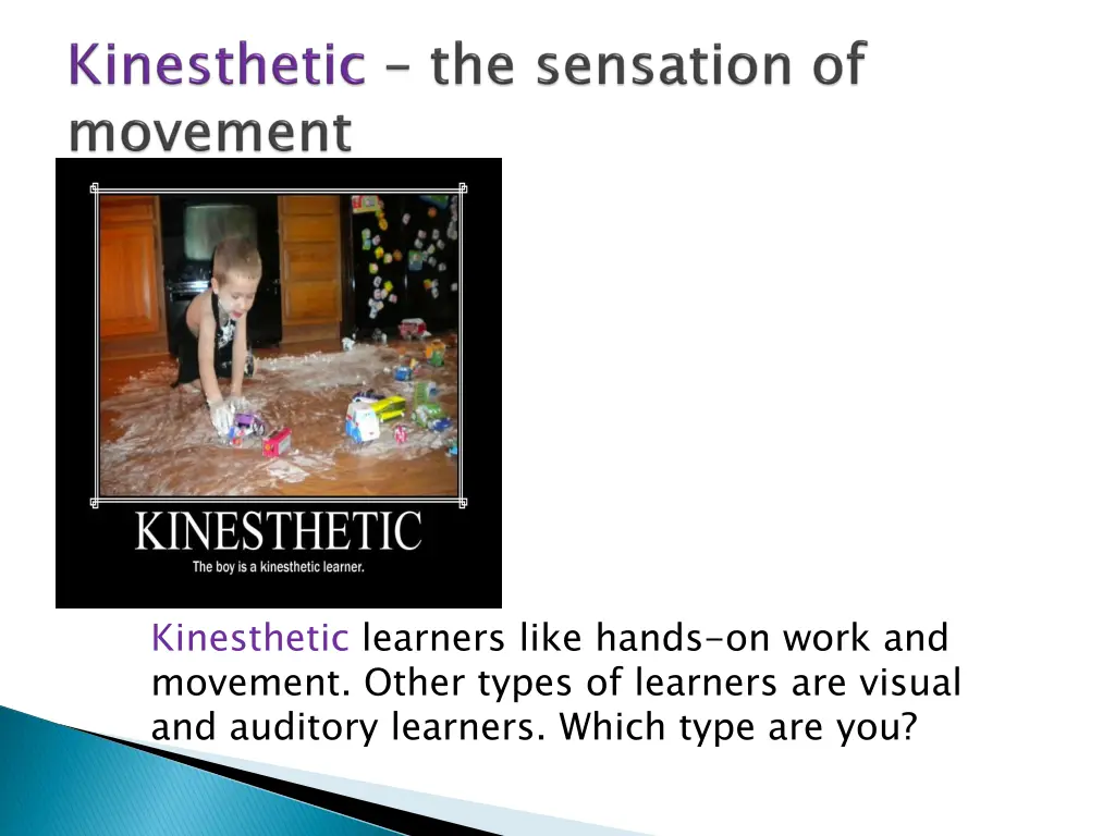 kinesthetic learners like hands on work