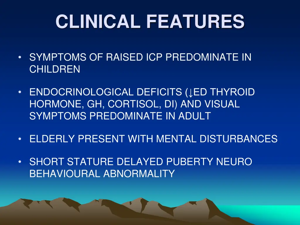 clinical features