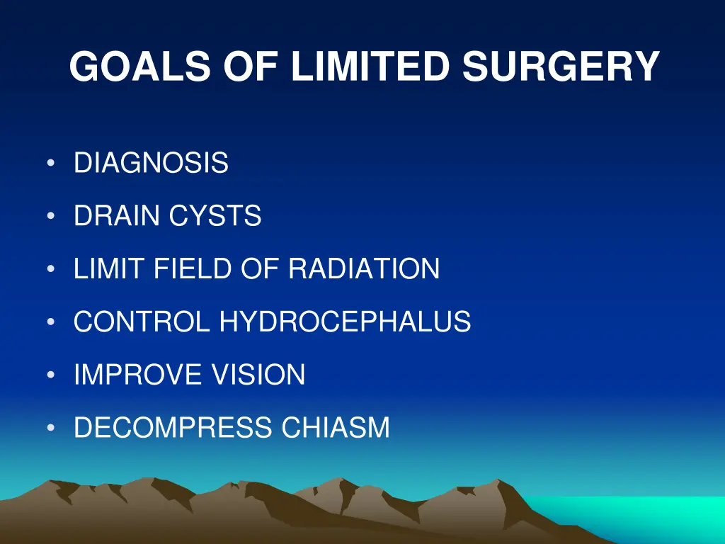 goals of limited surgery