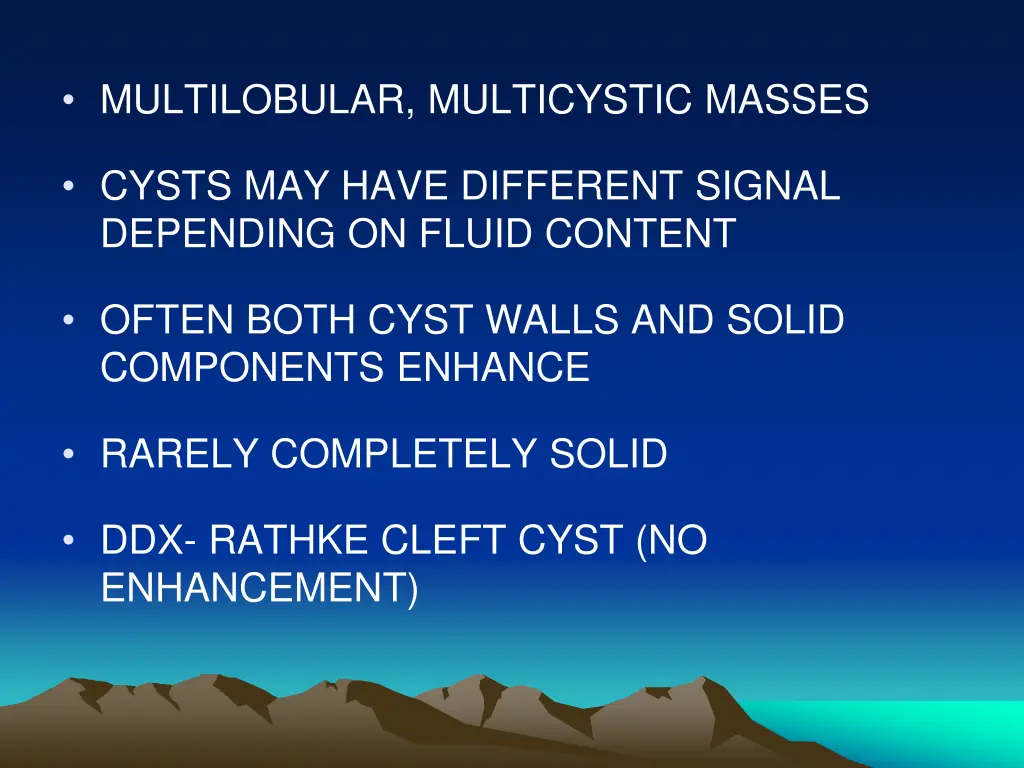 multilobular multicystic masses