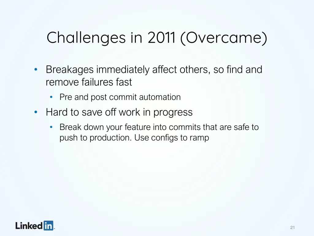 challenges in 2011 overcame