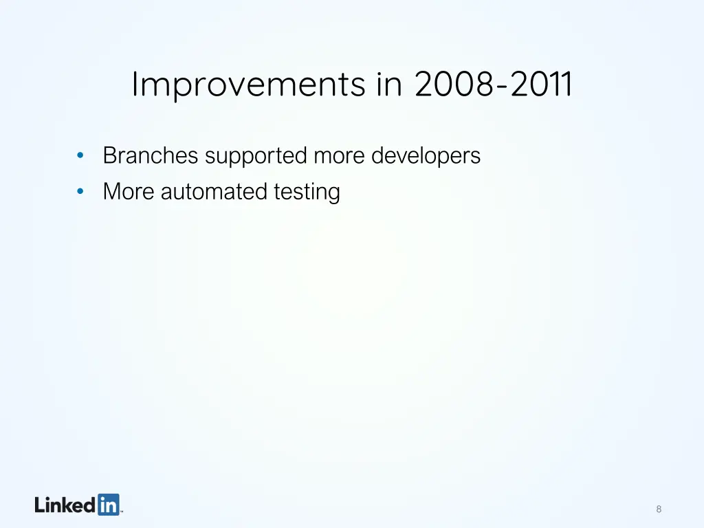 improvements in 2008 2011