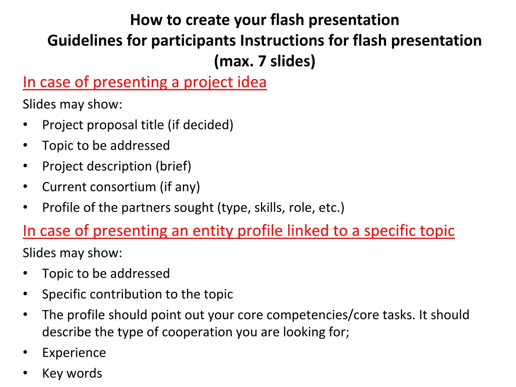 how to create your flash presentation guidelines