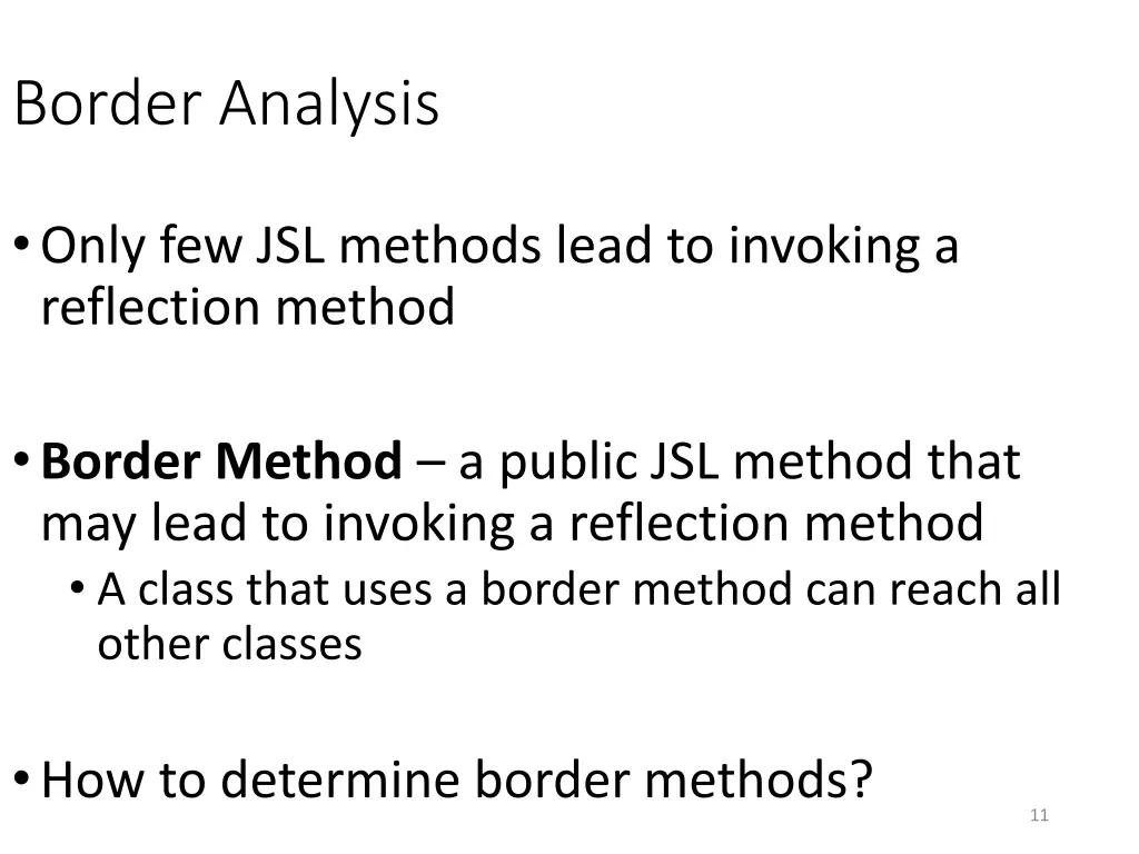 border analysis