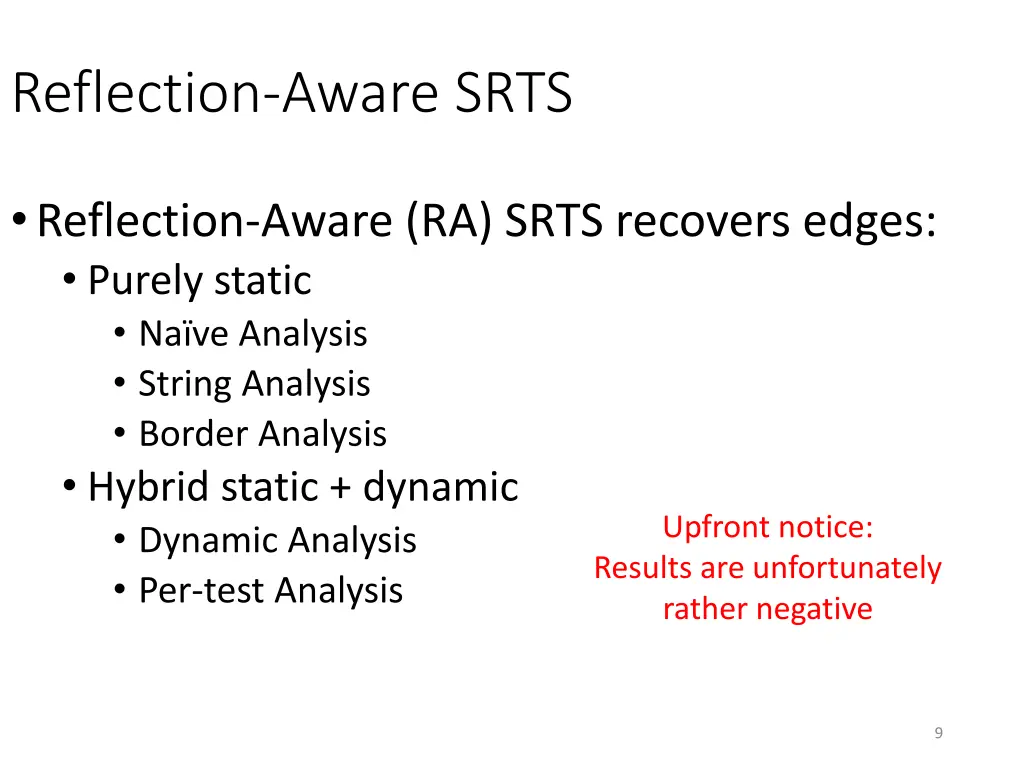 reflection aware srts