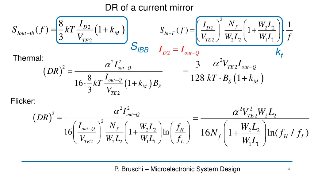 dr of a current mirror 1