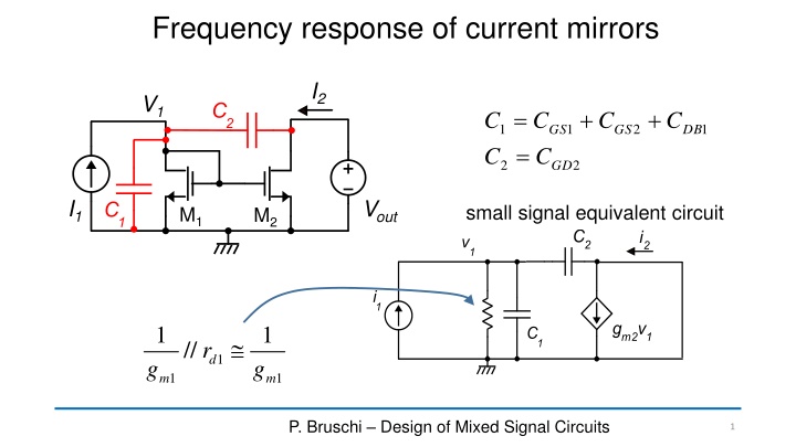 frequency response of current mirrors