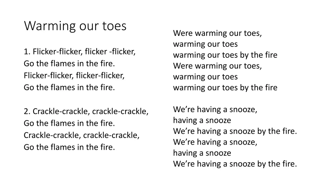 warming our toes