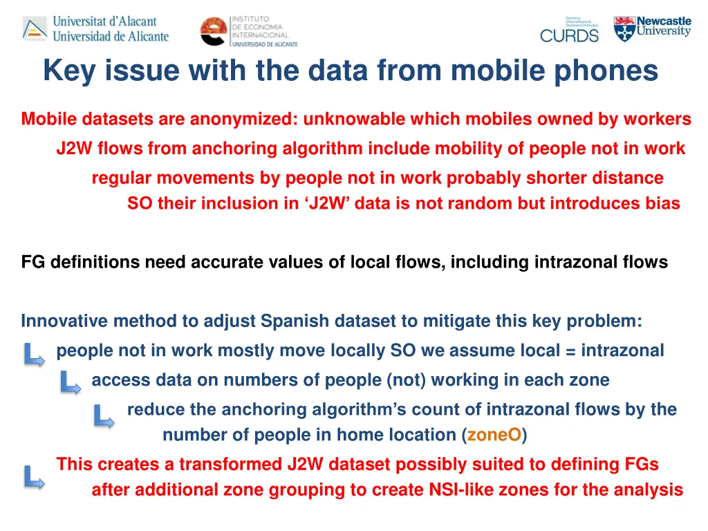 key issue with the data from mobile phones