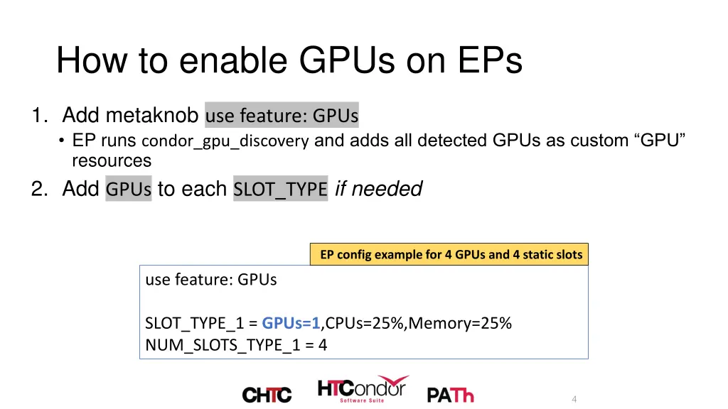 how to enable gpus on eps 1