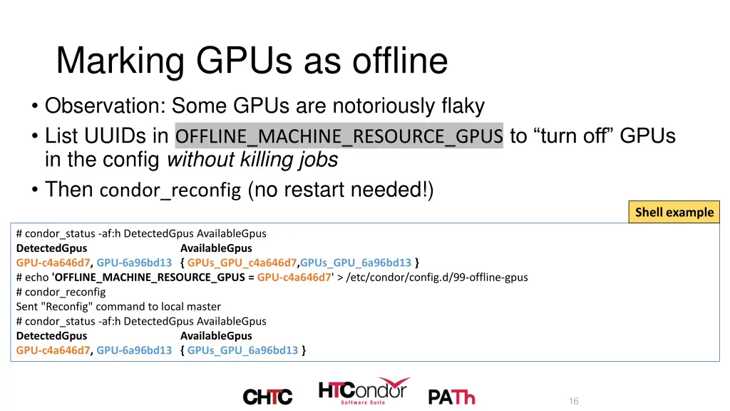 marking gpus as offline