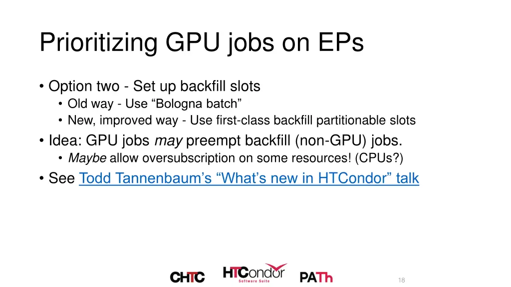 prioritizing gpu jobs on eps 1