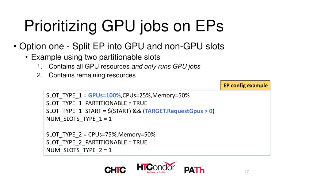 prioritizing gpu jobs on eps